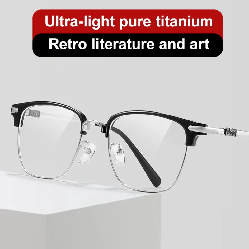 Classic Men's Square Frames Personalized Business Blue Light Blocking Can Be Customized Reading Glasses Myopic K002