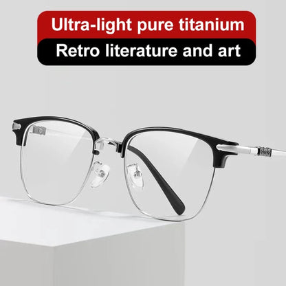 Classic Men's Square Frames Personalized Business Blue Light Blocking Can Be Customized Reading Glasses Myopic K002