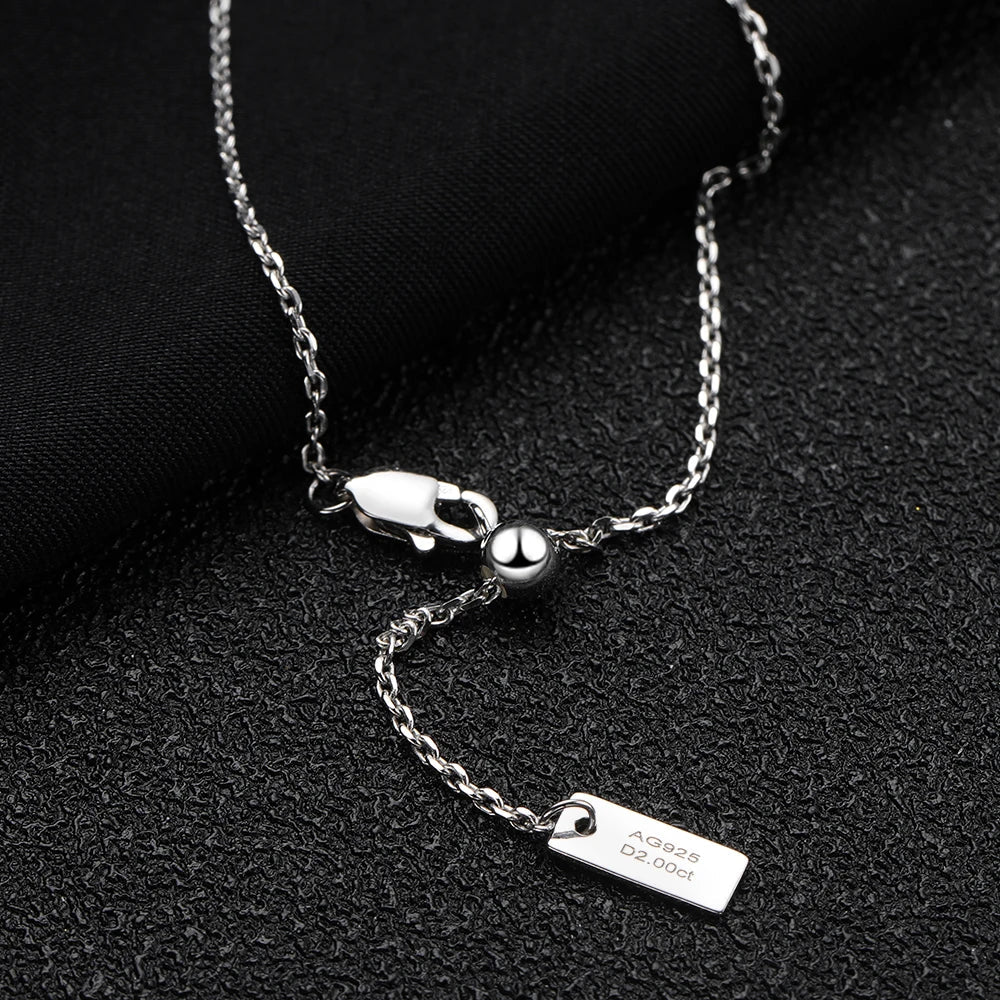 6*8mm 2ct Emerald Cut Moissanite Pendant Diamond with GRA 100% s925 Sterling Silver Plated 18k Gold Necklaces for Women