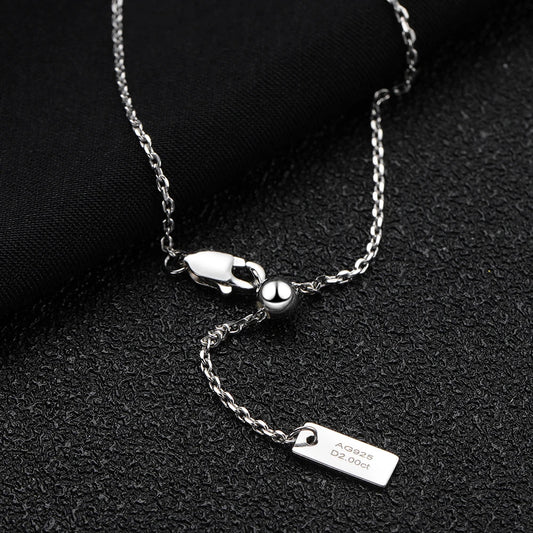 6*8mm 2ct Emerald Cut Moissanite Pendant Diamond with GRA 100% s925 Sterling Silver Plated 18k Gold Necklaces for Women