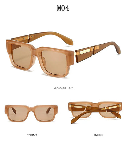 Retro Sunglasses Women Trendy Vintage Square Sunglass Men Fashion Glasses Shades Luxe Lunette Soleil Femme Gafas De Sol Hombre