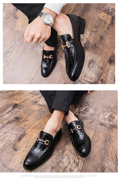 High Quality Casual Business Leather Shoes For Men Classic Social Leather Shoes Men Party Formal Loafers Men Dress Shoes Retro