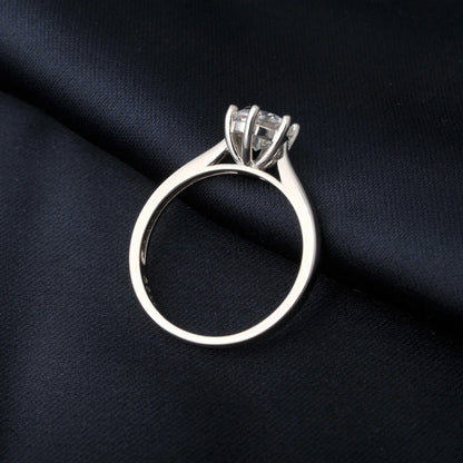 Moissanite D Color 0.5ct 1ct 2ct Round Cut S925 Sterling Silver Solitaire Wedding Engagement Ring for Women