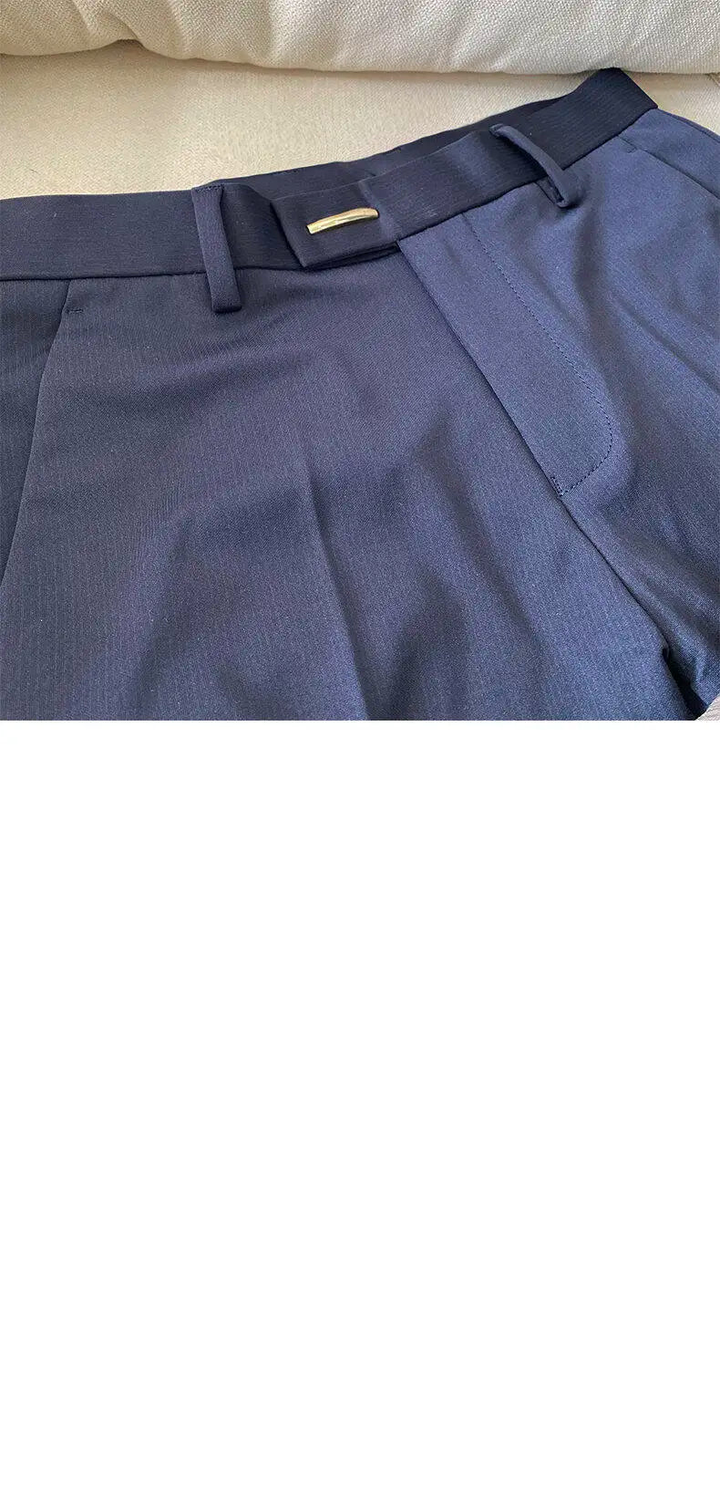 Spring Trousers for Men Slim Fit Straight Leg High-end Feel Business Casual Pants Striped Elegant Formal Dress Long Pants
