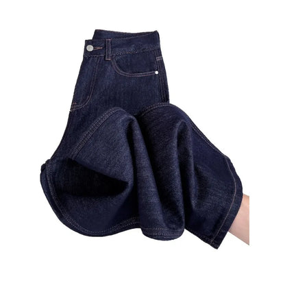 Retro Silk Wide Leg Jeans Women Summer 2026 Korean Style Lyocell Casual Versatile Straight Leg Denim Pants High Quality Trousers
