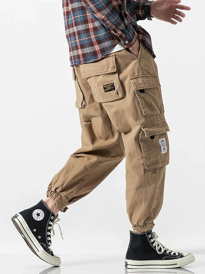 Korean Streetwear Cargo Jogger Pants Men Joggeing Loose Casual Sport Ankle-Lenght Trousers Fashion Sweatpants Male