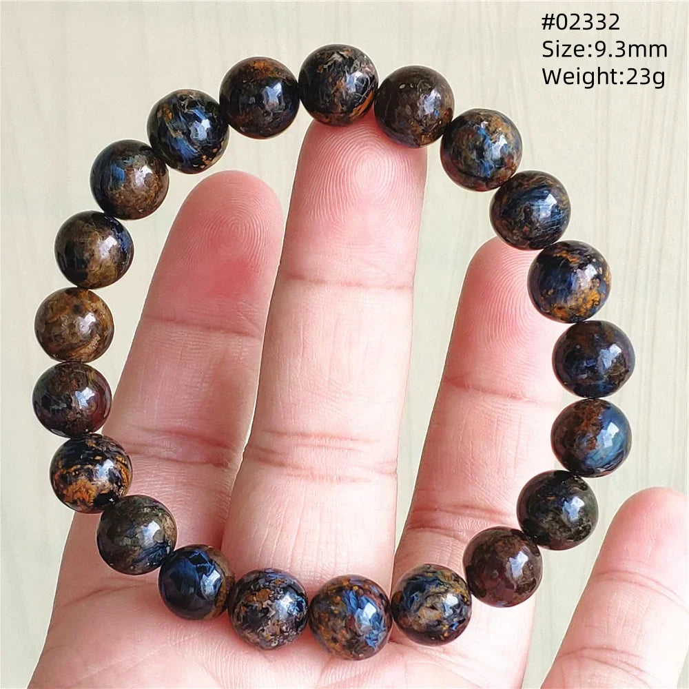 Natural Blue Pietersite Bracelet Women Men Beads Round Beads Chatoyant Cat Eye Fire Pietersite Namibia AAAAAA