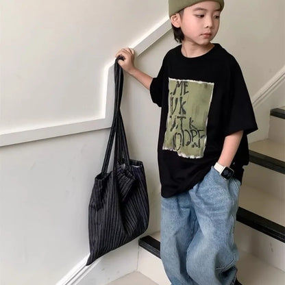 2026 Summer New Boys' Short Sleeved T-Shirt Cotton Baby Boy Summer Casual Tops Stylish Design