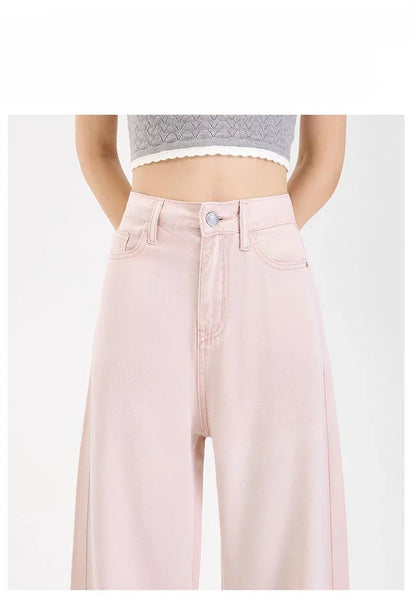 Woman Jeans 100% Lyocell Breathable Denim Wide Leg Towel Sweep drape loose 2025 Summer ice silk Baggy Famale Denim Pants 5 Color