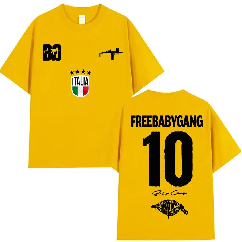 Rappeur Baby Gang Tour 2025 Album Merch T-shirts Men Women Clothing Hip Hop Oversized T Shirt Summer Casual Short Sleeve T-shirt