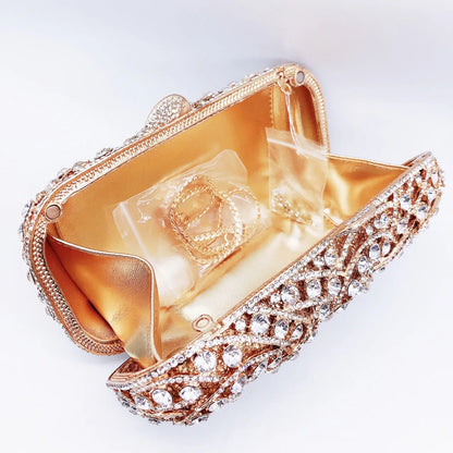Women Hollow Out Diamond Evening Bag Wedding Party Banquet Bag Crystal Clutch Bag Rhinestone Dress Bag Luxury Designer Handbags