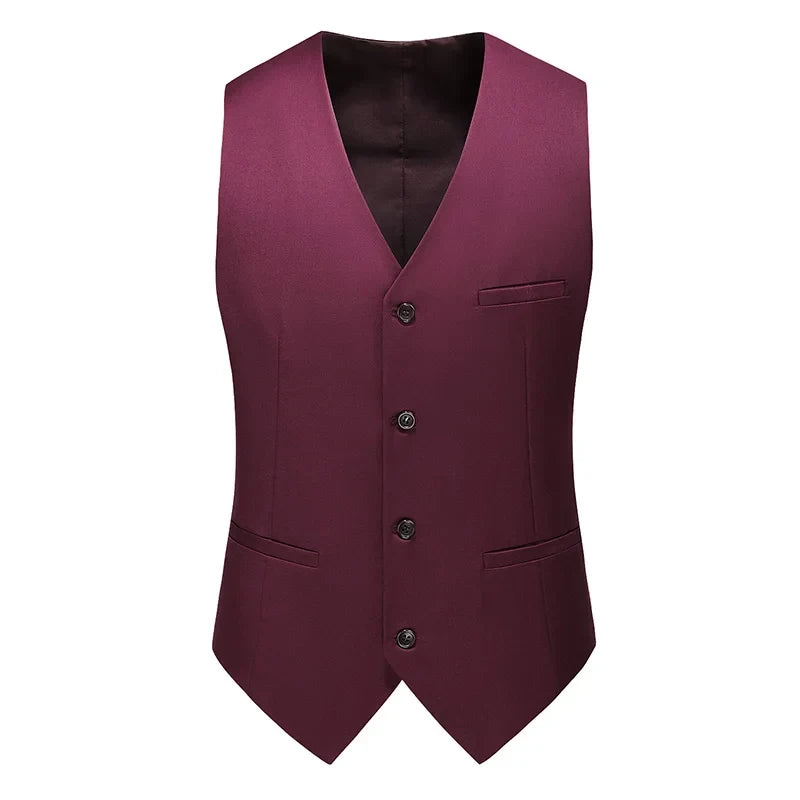 Vest for Men 17 Colors Solid Color Slim Single Breasted Waistcoat Business Fashion Casual High Quality Men Clothing Suit Vests