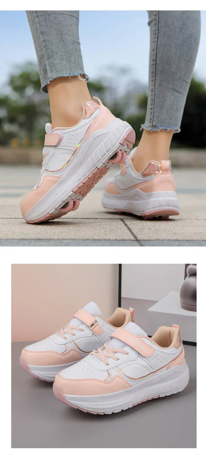 Roller Skate Shoes Kids Autumn 2024 Children Fashion Casual Sports Toy Birthday Gift Games Boys 4 Wheels Sneakers Girls