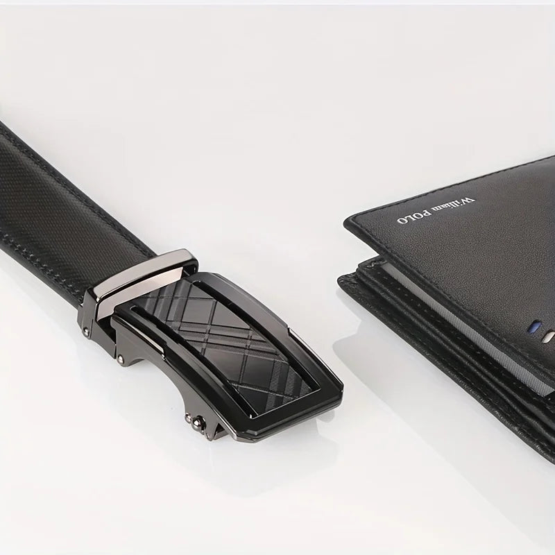 Men's Genuine Cowhide Belt With Automatic Buckle