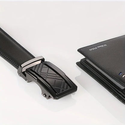 Men's Genuine Cowhide Belt With Automatic Buckle