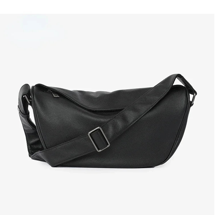 High Quality Genuine Leather Crossbody Luxury Handbag for Women, Large Capacity Shoulder Bag, Cowhide Retro Fashion Saddle Bag