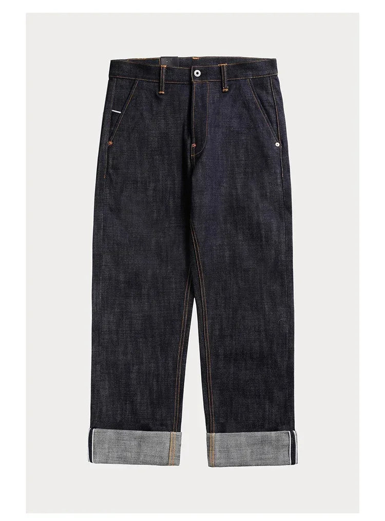 Denim Jeans Loose Straight Fit Heavyweight Raw Denim Pants