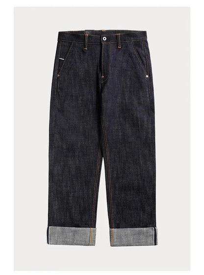 Denim Jeans Loose Straight Fit Heavyweight Raw Denim Pants