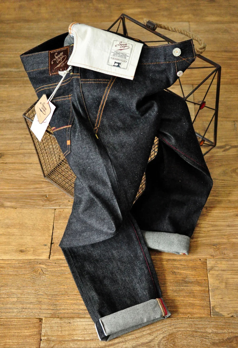 Mens Jeans Boxing Selvedge Denim Jeans Color Cotton Jeans for Men Silver Buttons Taper Fit  12.5 Oz