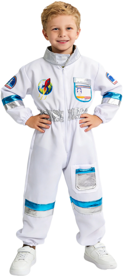 New Astronaut Boys Girls Cosplay Costume for Kids Spaceman Child Halloween Dress Up Children Rocket Jumpsuit Outfit Bodysuits