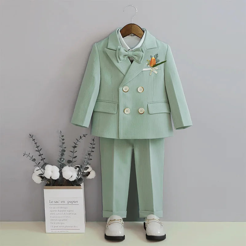 Hot Sale  Kids Stage Performance Blazer Suit Baby Birthday Formal Ceremony  Little Boys  Photography Suit