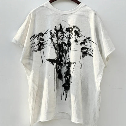 WHAT THE HELL Saint T-Shirts Men Women Best Quality Heavy spray dirty dirty soil air Washed TEE Vintage T Shirt