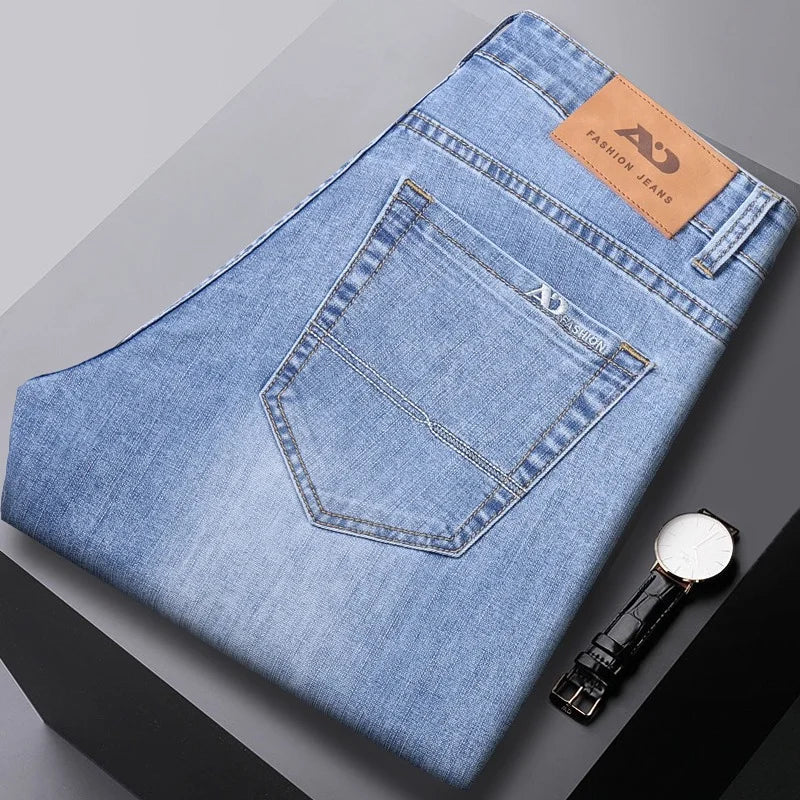 2026 Brand Best Price Comfort Straight Denim Pants Men's Jeans Business Casual Elastic Male High Quality Trousers
