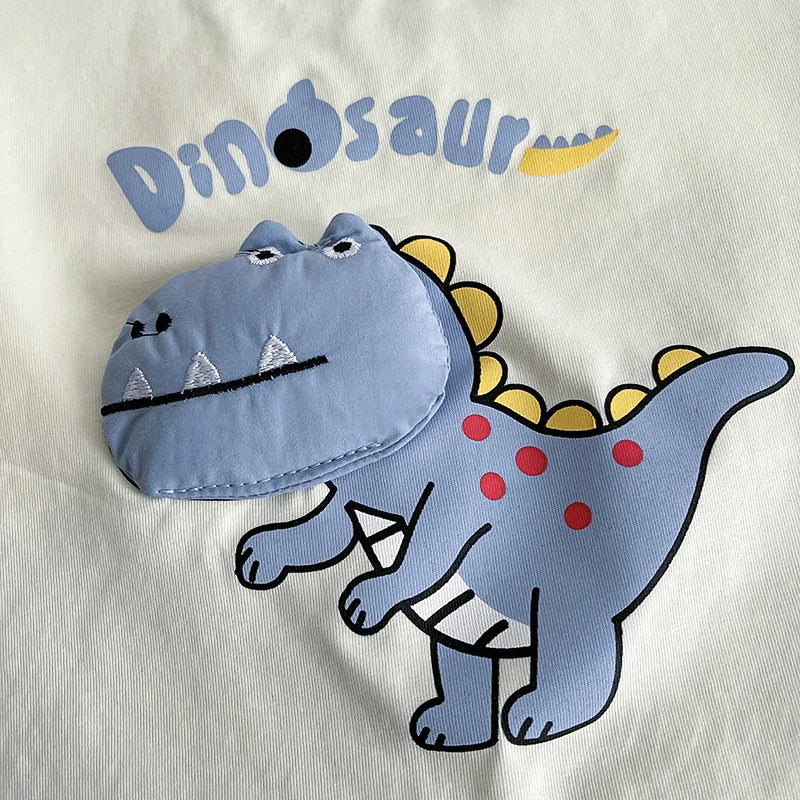 New Baby Summer Clothes Kids Cute Cartoon Suits Boys 3D Dinosaur Tshirt Shorts 2Pcs Sets Chidren Girls Fashion Clothing Outfits