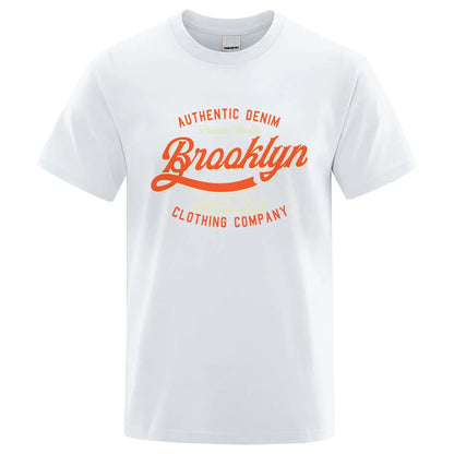 Letter, Brooklyn, New York City, Usa T Shirt Men Fashion O-Neck Tshirts Summer Cotton Tops Fashion Loose Street Hip Hop T-Shirts