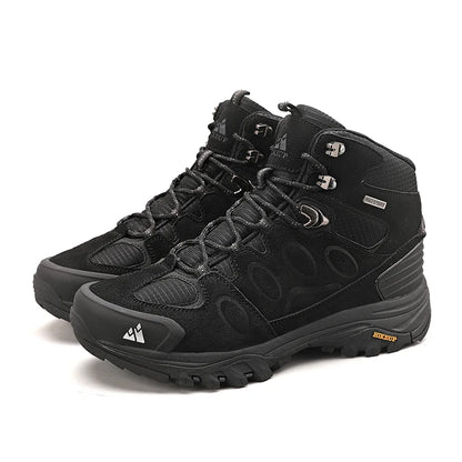 High-Top Men Hiking Boot Winter Outdoor Shoes Lace-Up Non-slip Sports Casual Trekking Boots Man Suede Warm Shoes