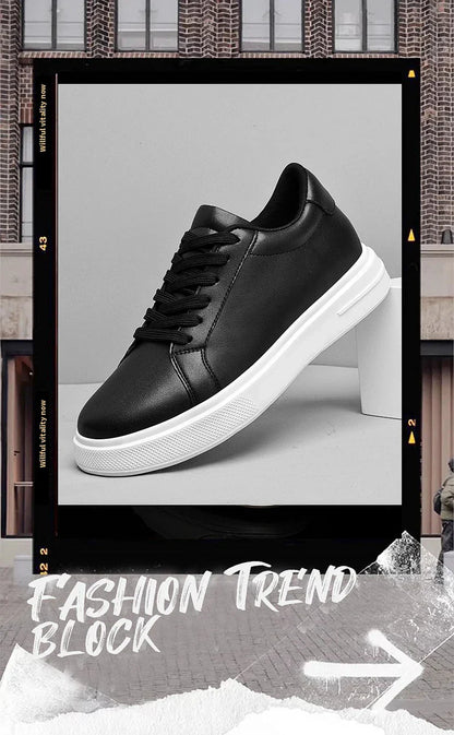 New  Men's Sneakers Elevator Shoes Heightening Height Increase Insole 6-10CM High Heels Shoes Leather Sport Shoes Men Shoes