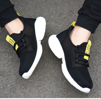 Work Boots Breathable Safety Shoes Men's Lightweight Summer Anti-Smashing Piercing Work Sandals Single Mesh Steel Toe Sneaker