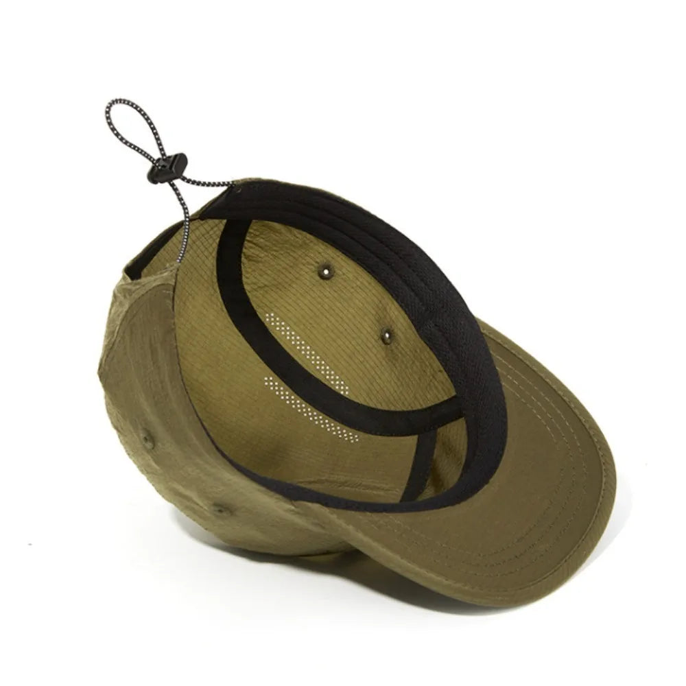 Waterproof Nylon Mesh Flat Top Baseball Cap for Men Women Suitable for Outdoor Sports Running Cycling Golf and Casual Wear