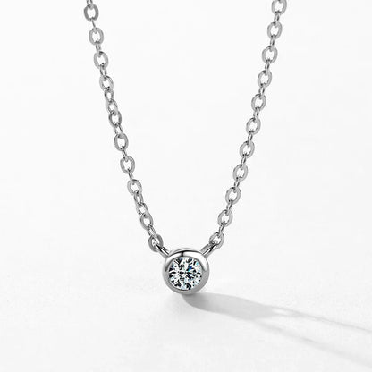 925 Sterling Silver Simple 4mm Zircon Link Chain Pendant Necklace Fine Jewelry Fashion Choker Necklace For Women