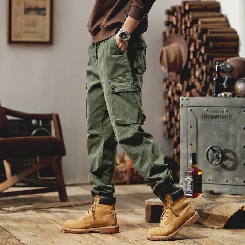Joggers Cargo Pants Mens Casual Hip Hop Multi-Pocket Male Trousers Sweatpants Streetwear Techwear Tactical Khaki Pants BLW9106