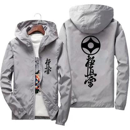 Streetwear Kyokushin Karate Thin Parent-Child Boys Girls Jacket Motorcycle Windbreaker Men's Zipper Bomber Coat Plus Size