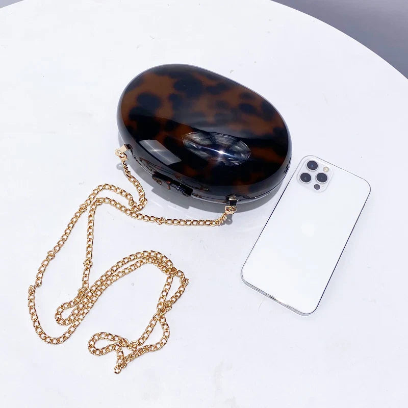 Oval Acrylic Wedding Evening Clutch Party Bag For Women Luxury Designer Handbag And Purse 2024 New In Fashion Shoulder Crossbody