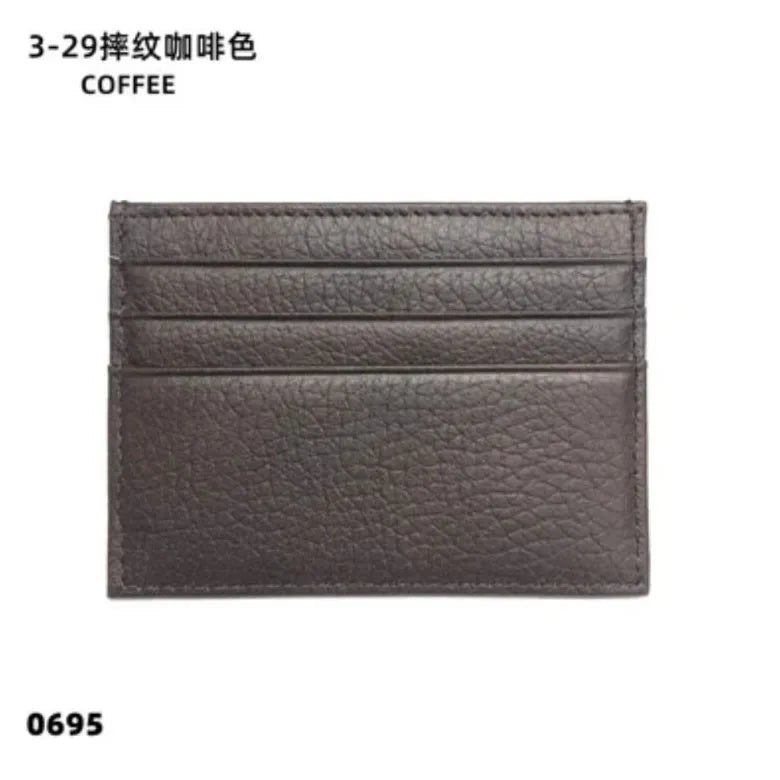 Porte-cartes en cuir de vachette avec logo personnalisé pour femme et homme, sac à cartes fin en cuir véritable, gravure du nom, portefeuille de luxe décontracté