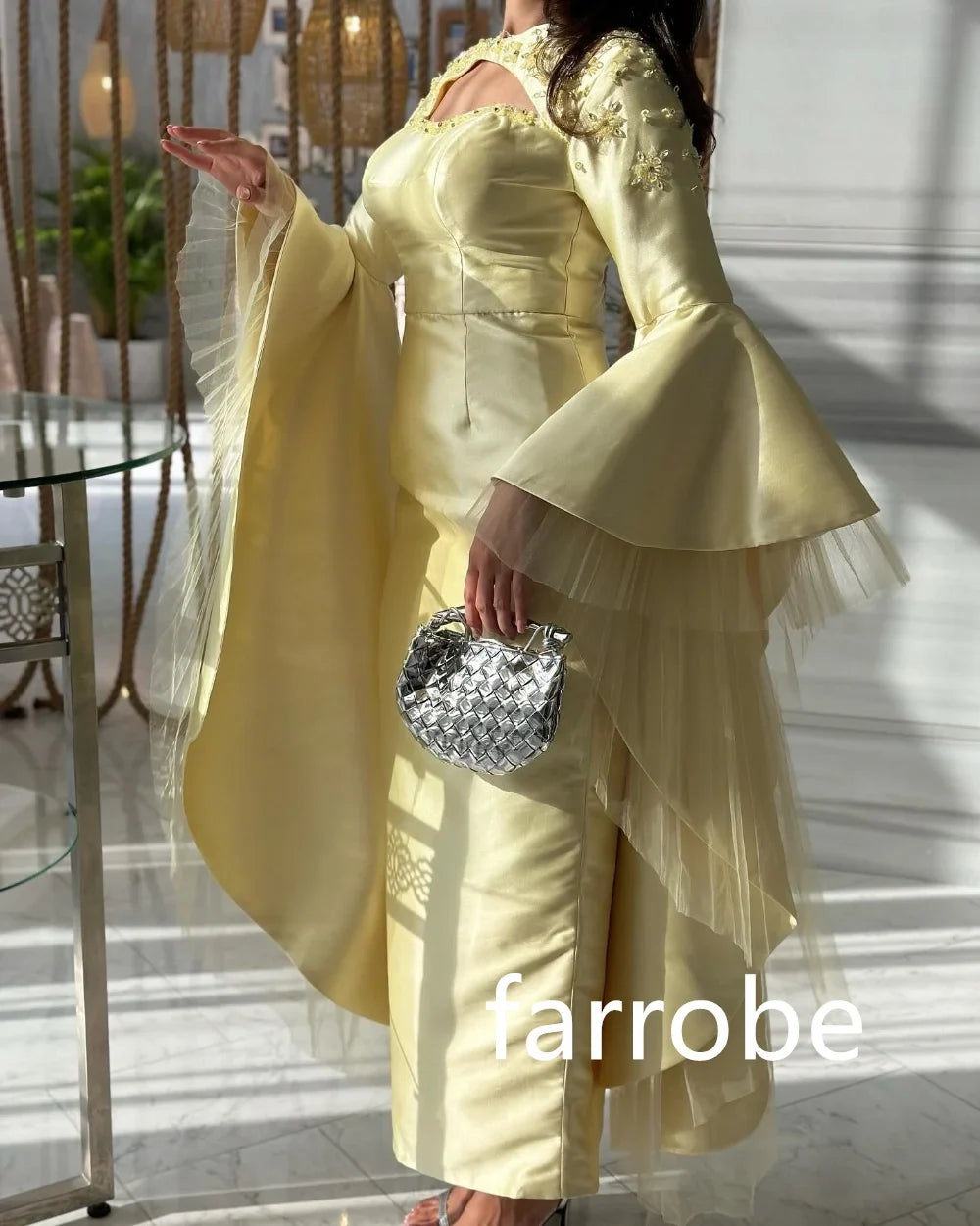 Customized Unisex Pleat Mermaid Scoop Neck Midi Dresses Bespoke Occasion Dresses Chinese Style Formal Casual Simple Retro Fashio