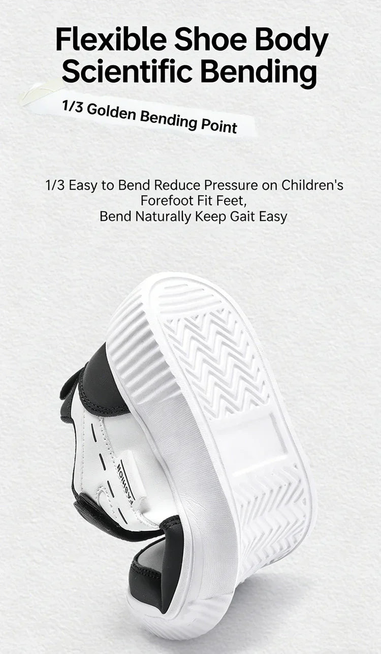Kids PU Leather Sneakers Casual Basketball Shoes for Boys Trendy Sports Trainers Breathable Non-slip Children Footwear