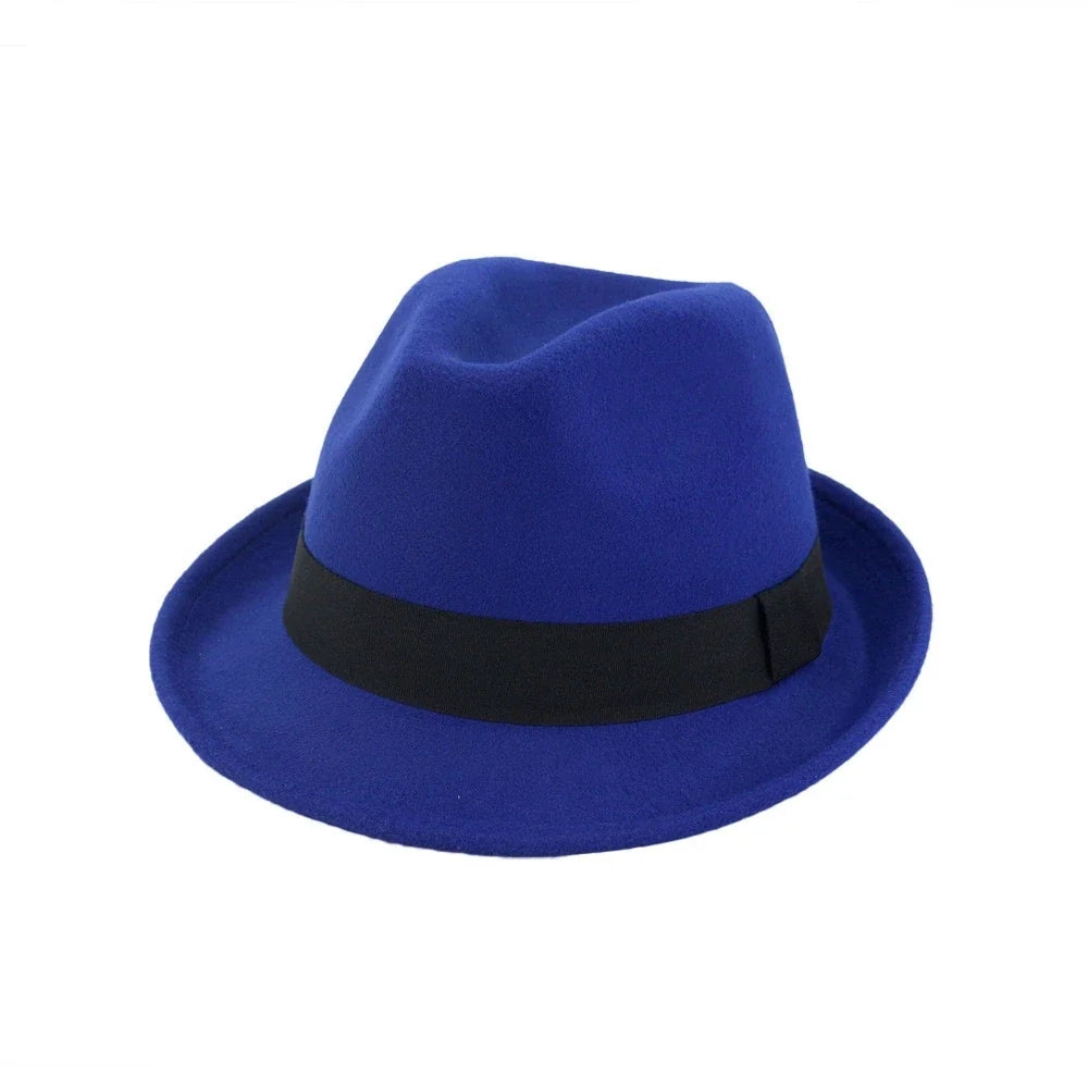 British Style Classic Jazz Hats Autumn and Winter New Women's Woolen Hat Men's Felt Warm Hat Stage Performance Hat