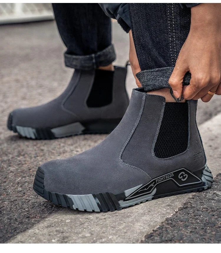 steel toe work boots for men industrial construction work protection shoes anti smash anti puncture safety shoes without laces