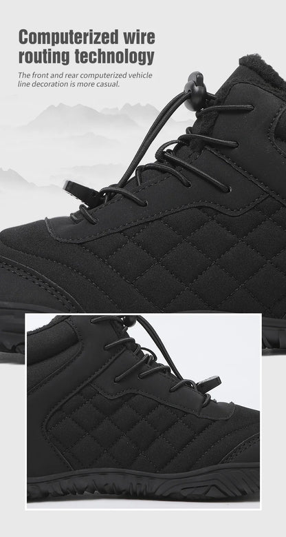 New Winter Booties Outdoor Waterproof Barefoot Boots For Men Ankle Boots Plush Warm Snow Shoes Non-slip Casual Sneakers Big Size