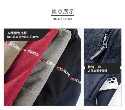 Winter New Fashion Trend Retro Sports Thick Warm Lamb Wool Jacket Men's Casual Loose Comfortable High-Quality Plus Size Jacket