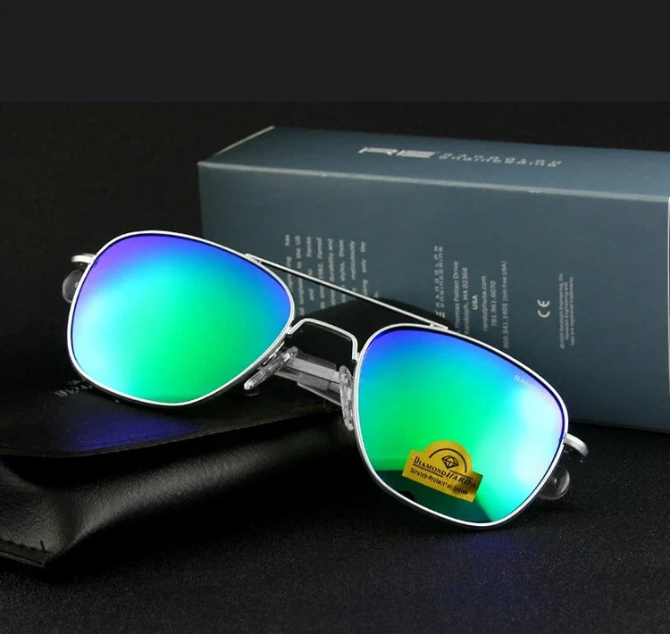 RE Pilot Sunglasses Men Top Quality Brand Designer AGX Tempered Glass Lens AO Sun Glasses Male