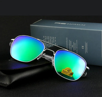 RE Pilot Sunglasses Men Top Quality Brand Designer AGX Tempered Glass Lens AO Sun Glasses Male