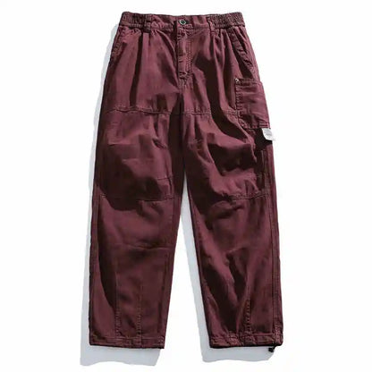 Japanese Vintage Cargo Pants Men Premium Cotton Loose Fit Straight Leg American Fashion Casual Trendy Streetwear Long Workwear