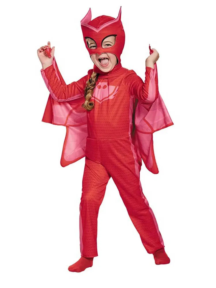 Cosplay Blue Pajama Boys Girls Anime Hero Costume with Mask Cosplay Clothe Suit Child Halloween costume Birthday Party Kids Gift