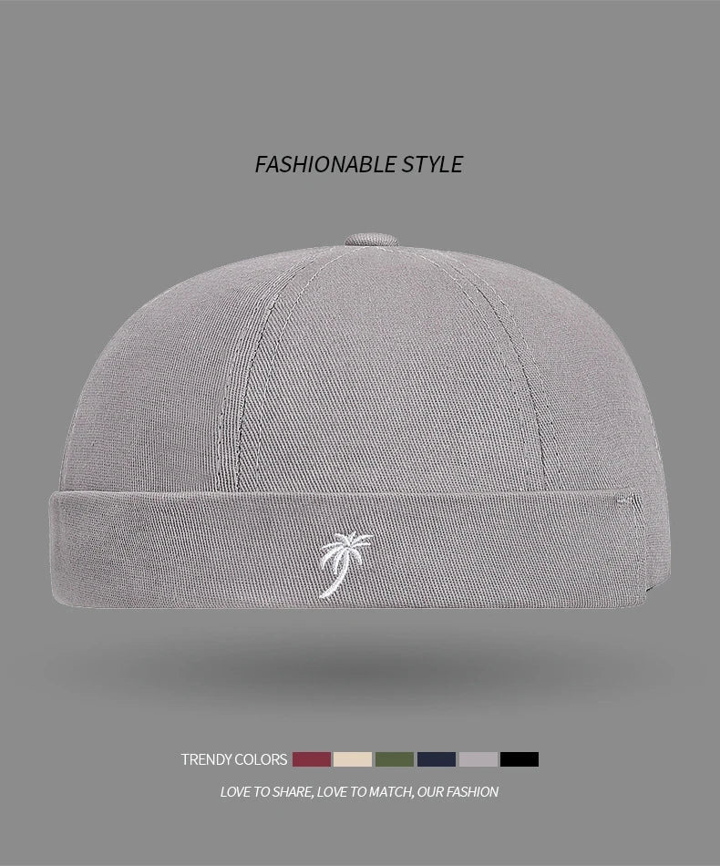 Brimless Hat for Men Women Cotton Classic Solid Color Beanie Beaded Hip Hop Hat for Outside Cycling Riding Activities