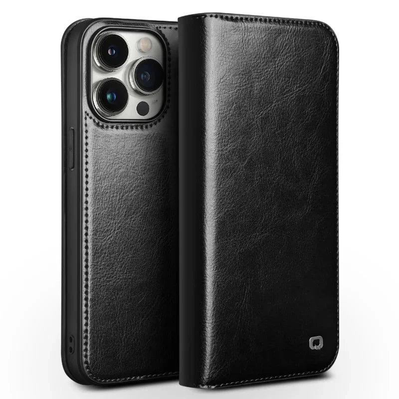 Luxury Thin Case for iPhone15 14 13 12 11 Pro Max Mini Genuine Leather Fashion Cover for XR XS Max 7 8 14 Plus Card Slot